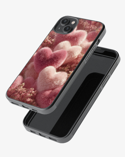 Fluffy Pink Hearts – Romantic Aesthetic Case Cover Glass Case