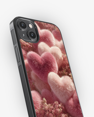 Fluffy Pink Hearts – Romantic Aesthetic Case Cover Glass Case