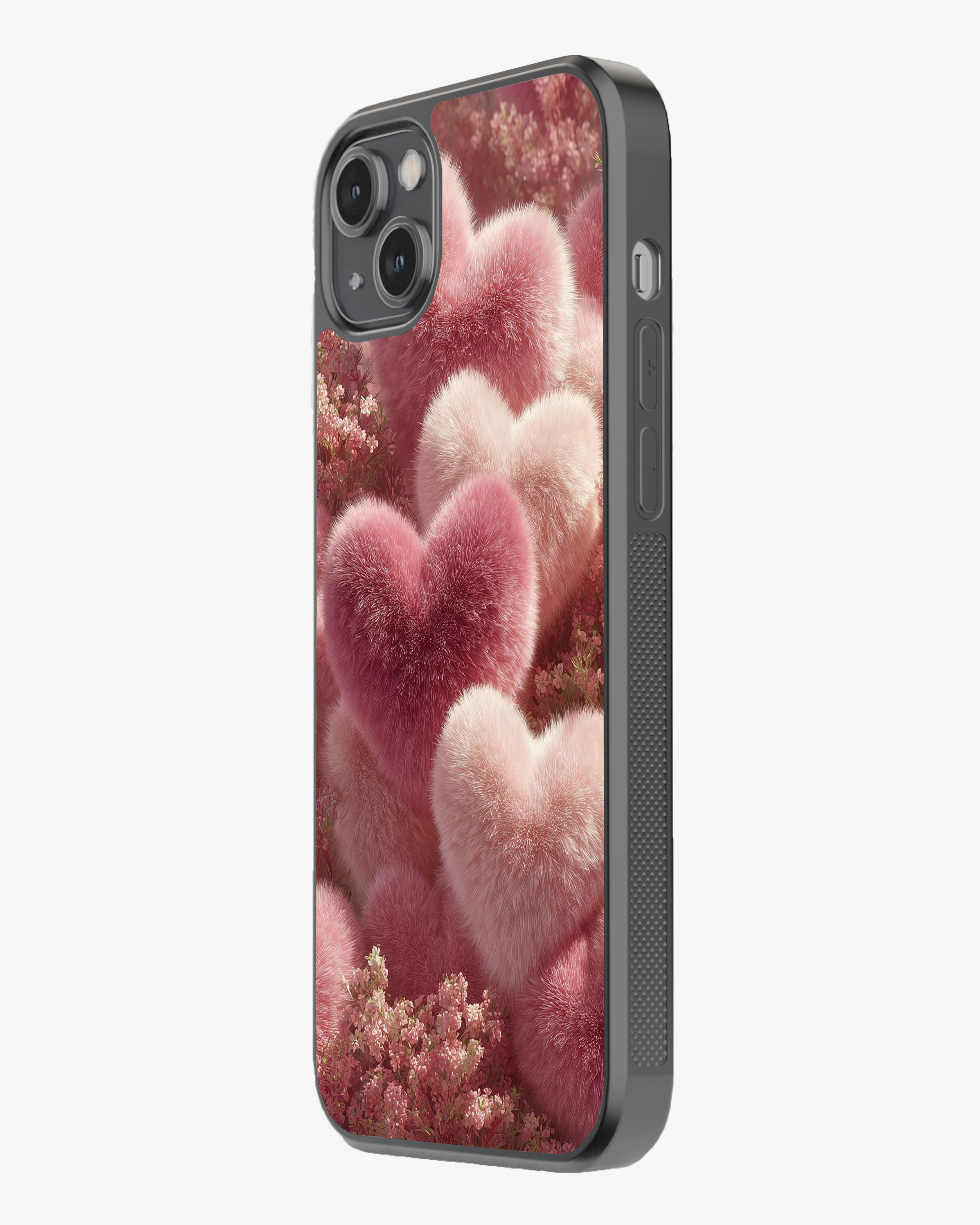 Fluffy Pink Hearts – Romantic Aesthetic Case Cover Glass Case