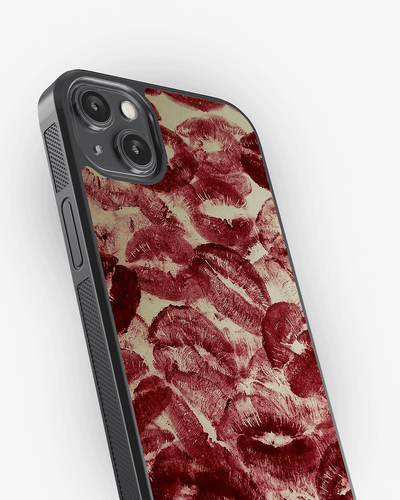Red Lip Kiss Print Glass Case