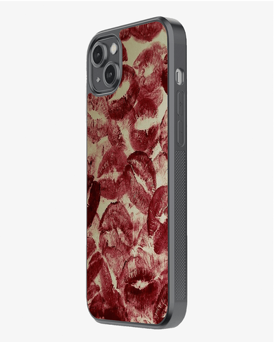 Red Lip Kiss Print Glass Case