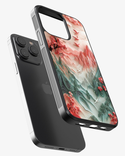 3D Cherry Blossom Mountain Case Cover Glass Case