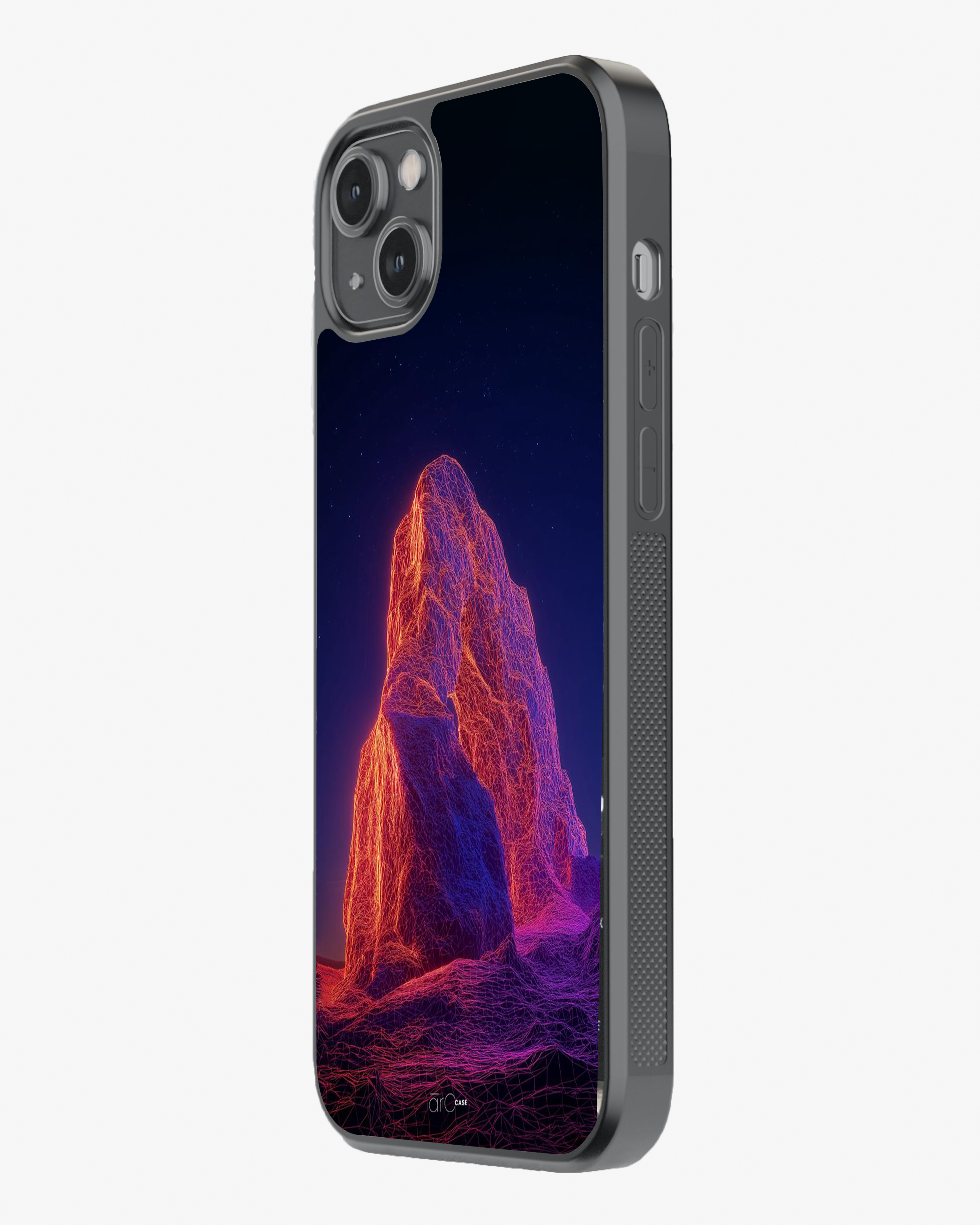 Neon Peak – Futuristic Wireframe  Case Cover Glass Case