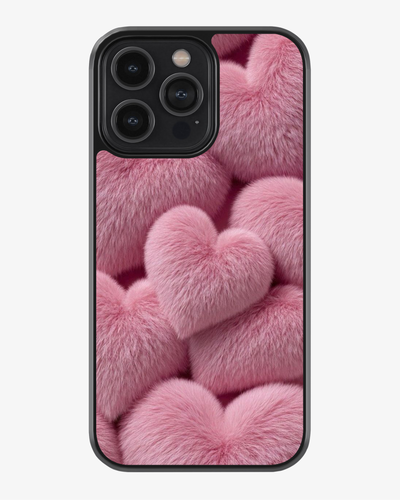 Fluffy Pink Hearts – Cute Romantic Case Cover Glass Case