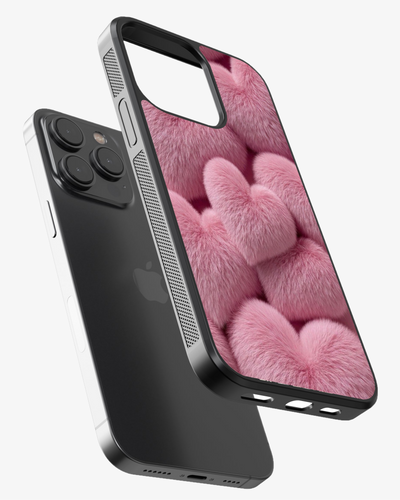 Fluffy Pink Hearts – Cute Romantic Case Cover Glass Case