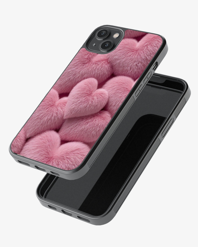 Fluffy Pink Hearts – Cute Romantic Case Cover Glass Case