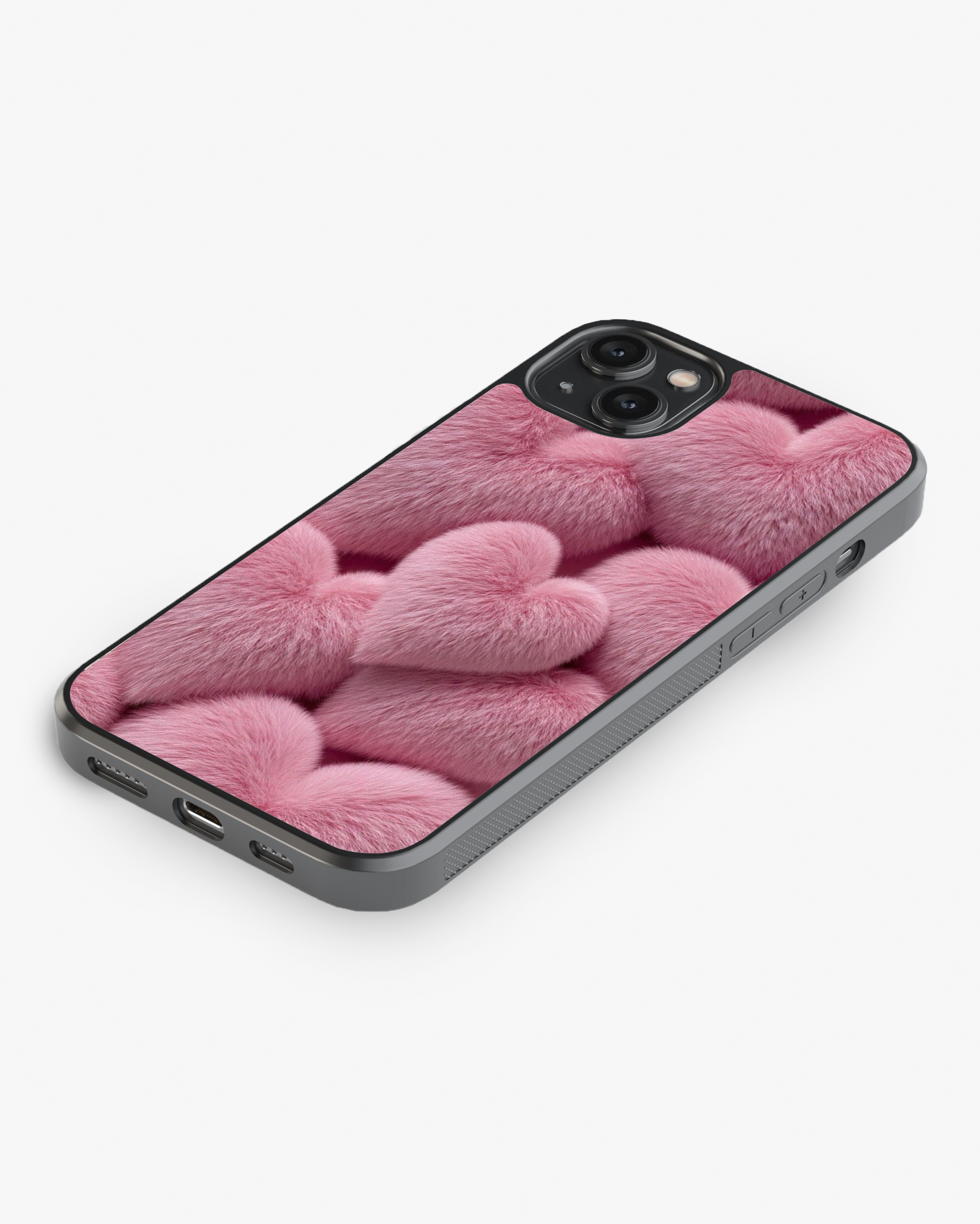 Fluffy Pink Hearts – Cute Romantic Case Cover Glass Case