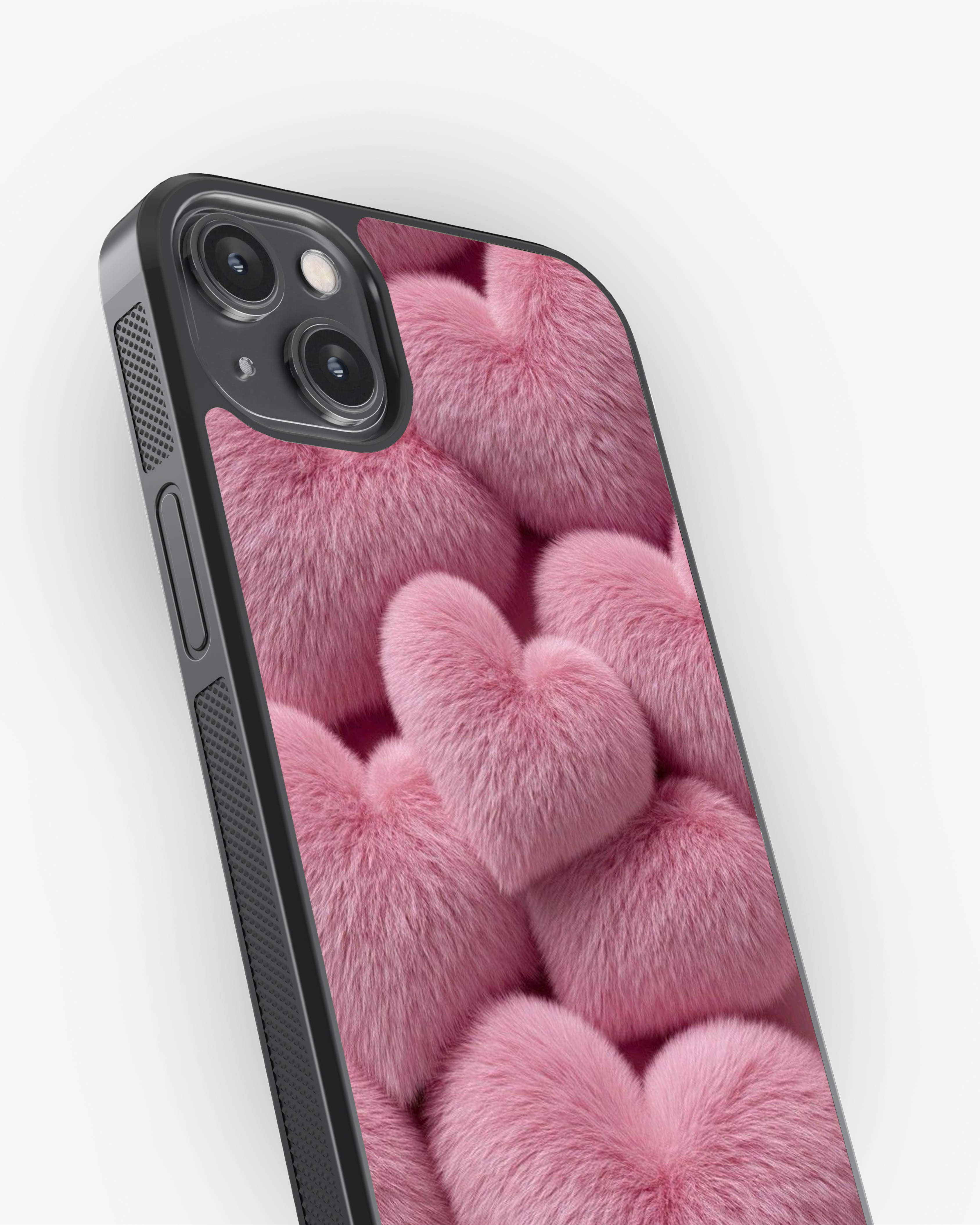 Fluffy Pink Hearts – Cute Romantic Case Cover Glass Case