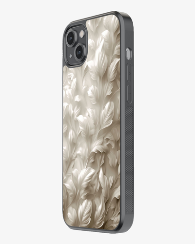 Premium White Leaf Texture Case Cover Glass Case