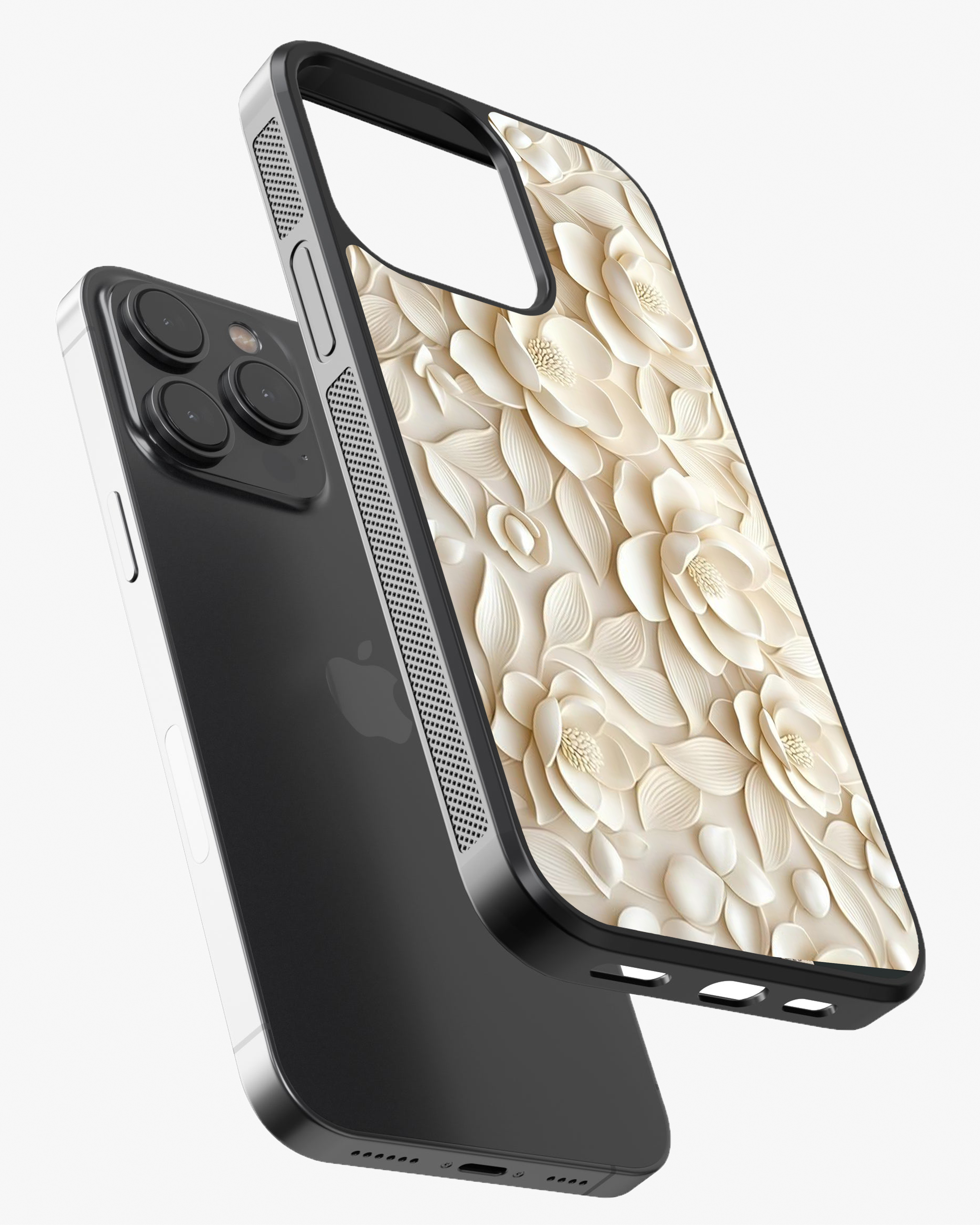 Premium 3D Lily Flower Case Cover Glass Case