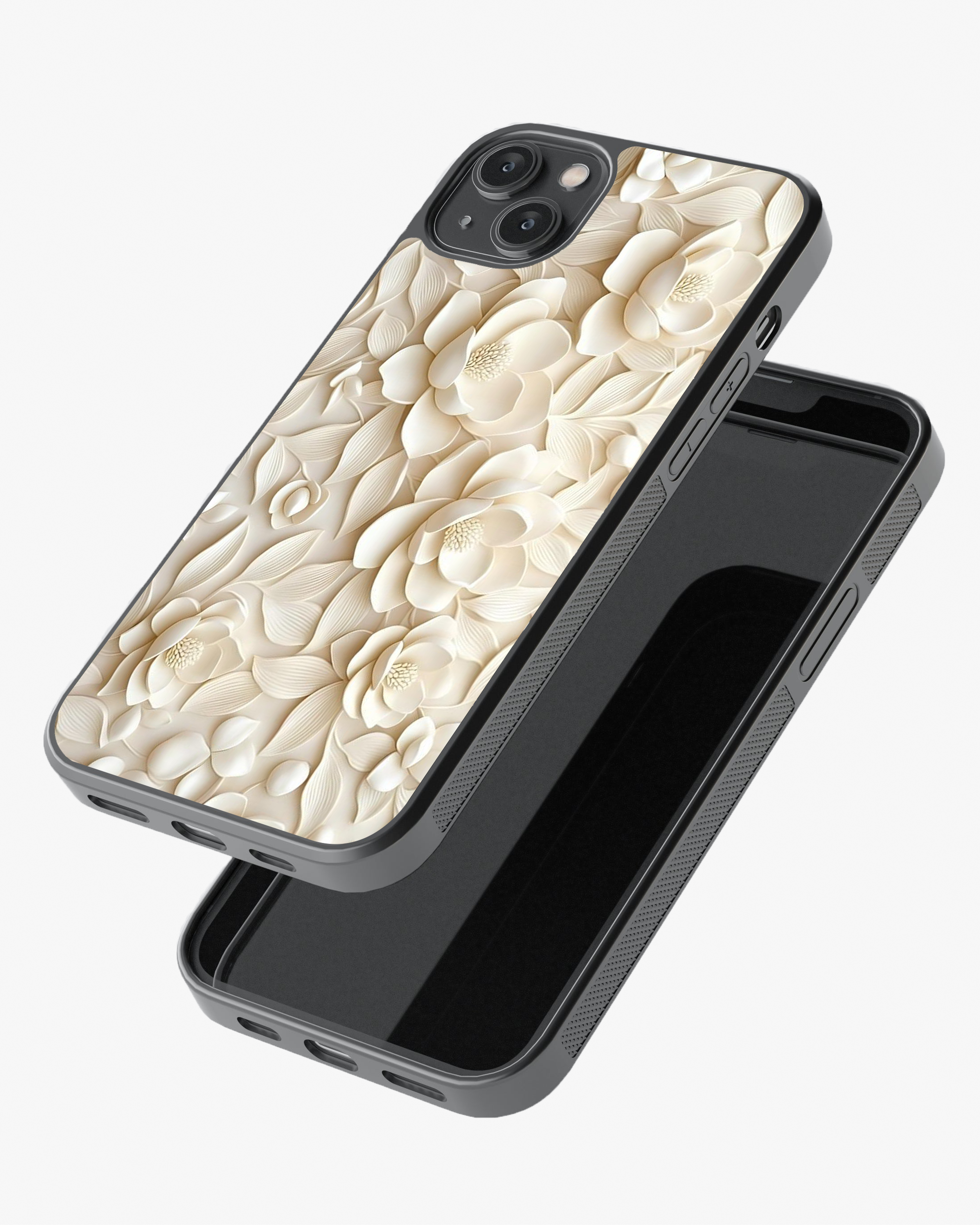 Premium 3D Lily Flower Case Cover Glass Case
