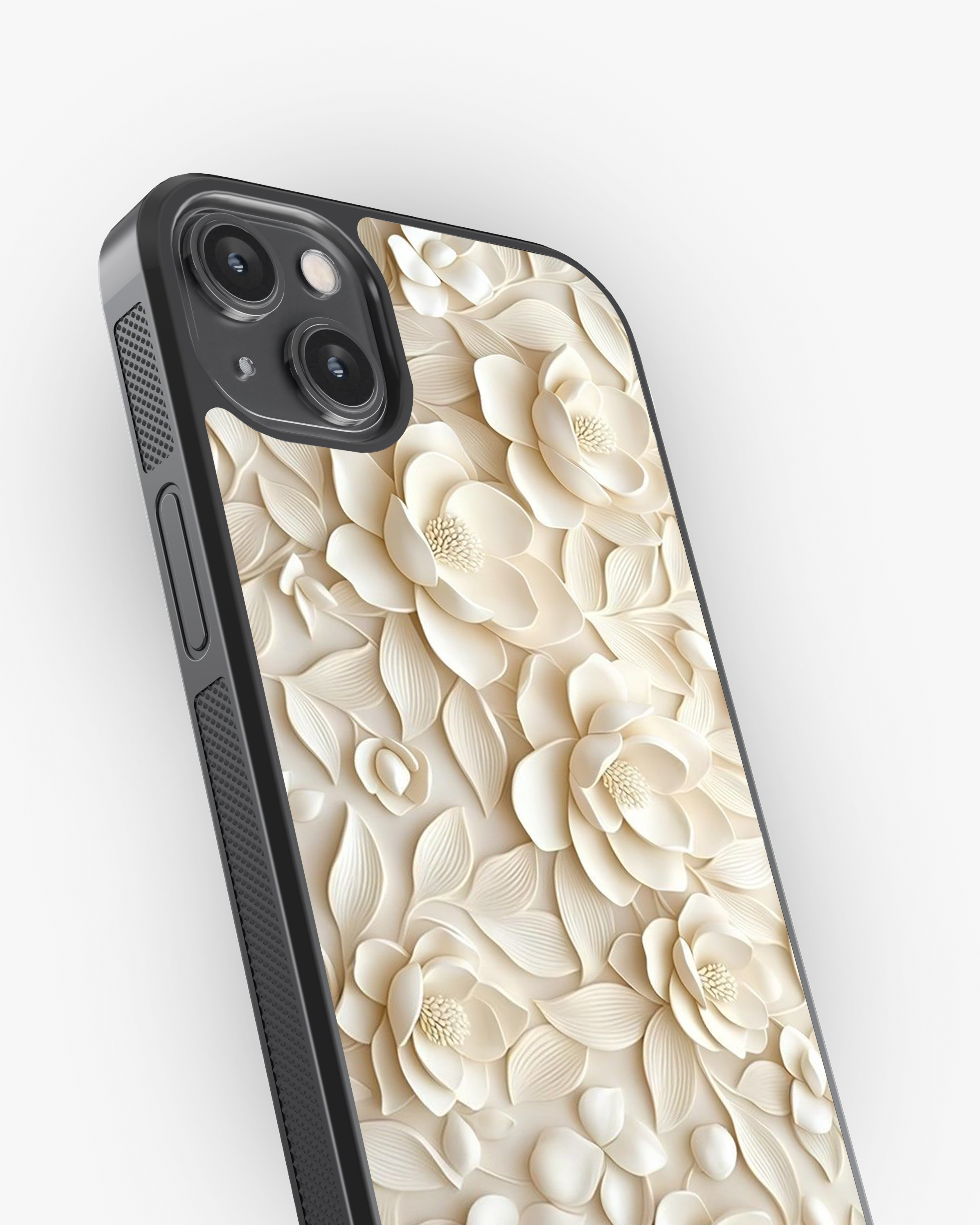 Premium 3D Lily Flower Case Cover Glass Case