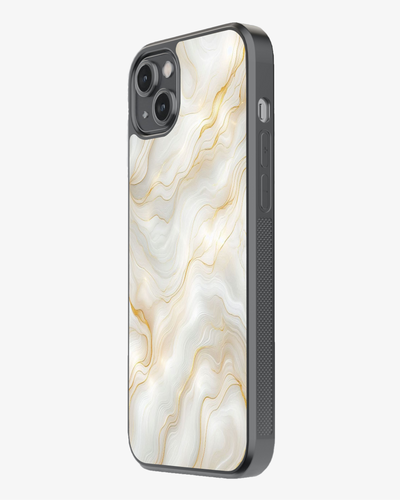Luxury White Marble Gold Line Case Cover Glass Case