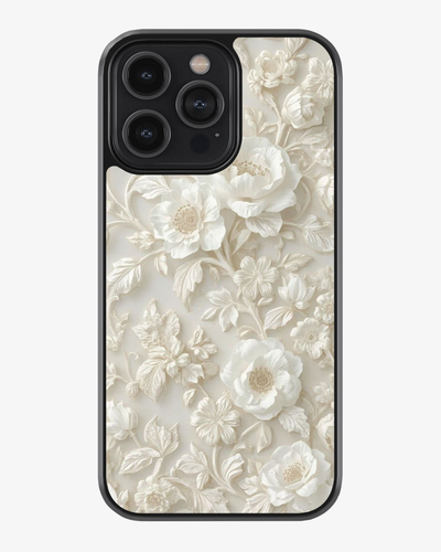 Luxury Ivory Rose 3D Case Cover Glass Case