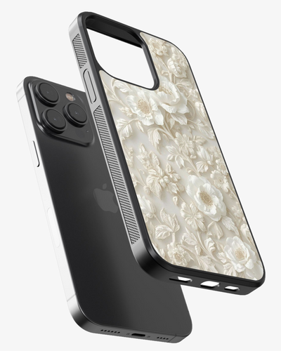 Luxury Ivory Rose 3D Case Cover Glass Case