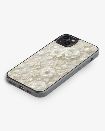 Luxury Ivory Rose 3D Case Cover Glass Case