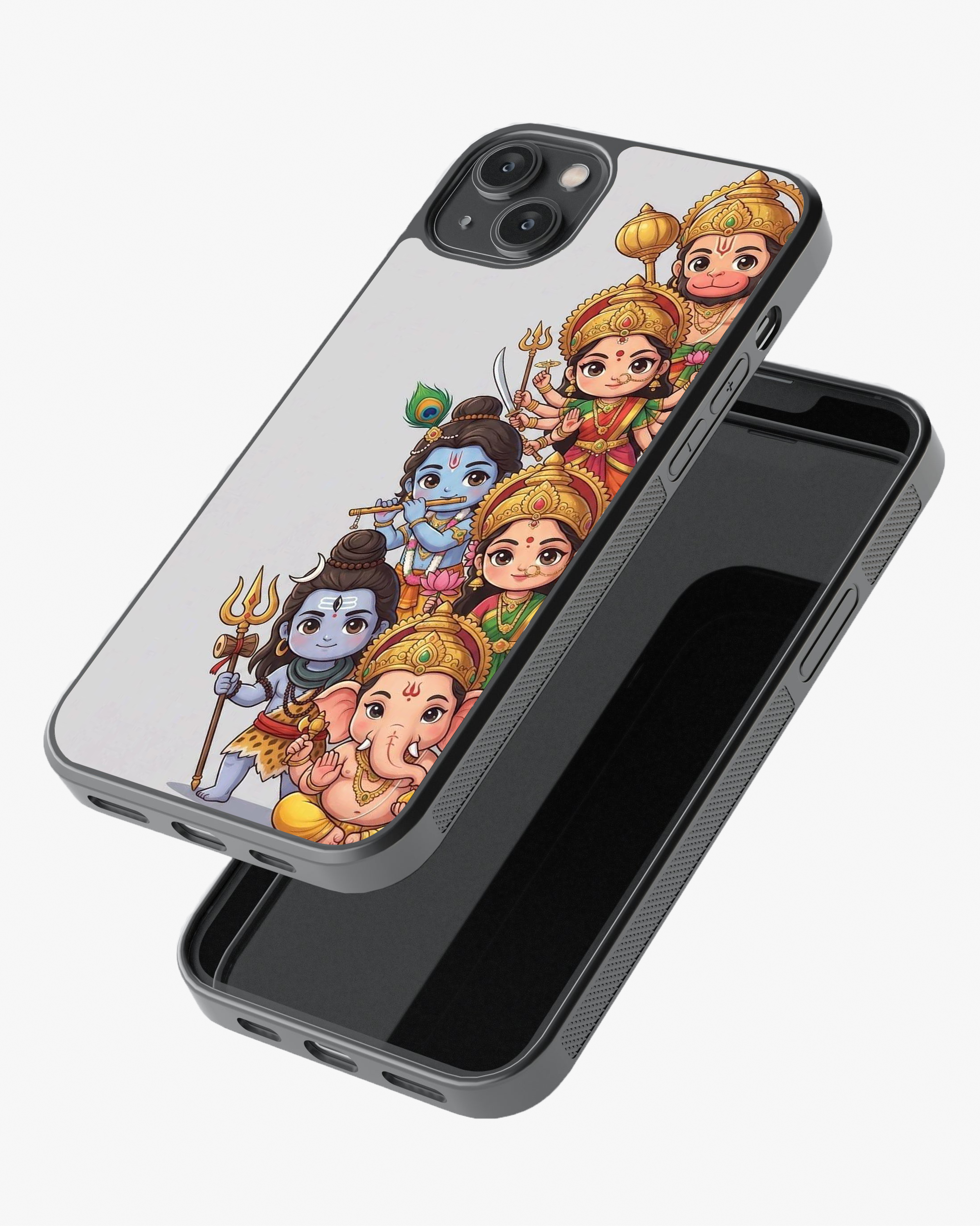 Cute God Squad Case – Divine Cartoon Vibes Cover Glass Case
