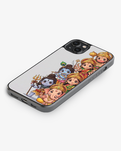 Cute God Squad Case – Divine Cartoon Vibes Cover Glass Case
