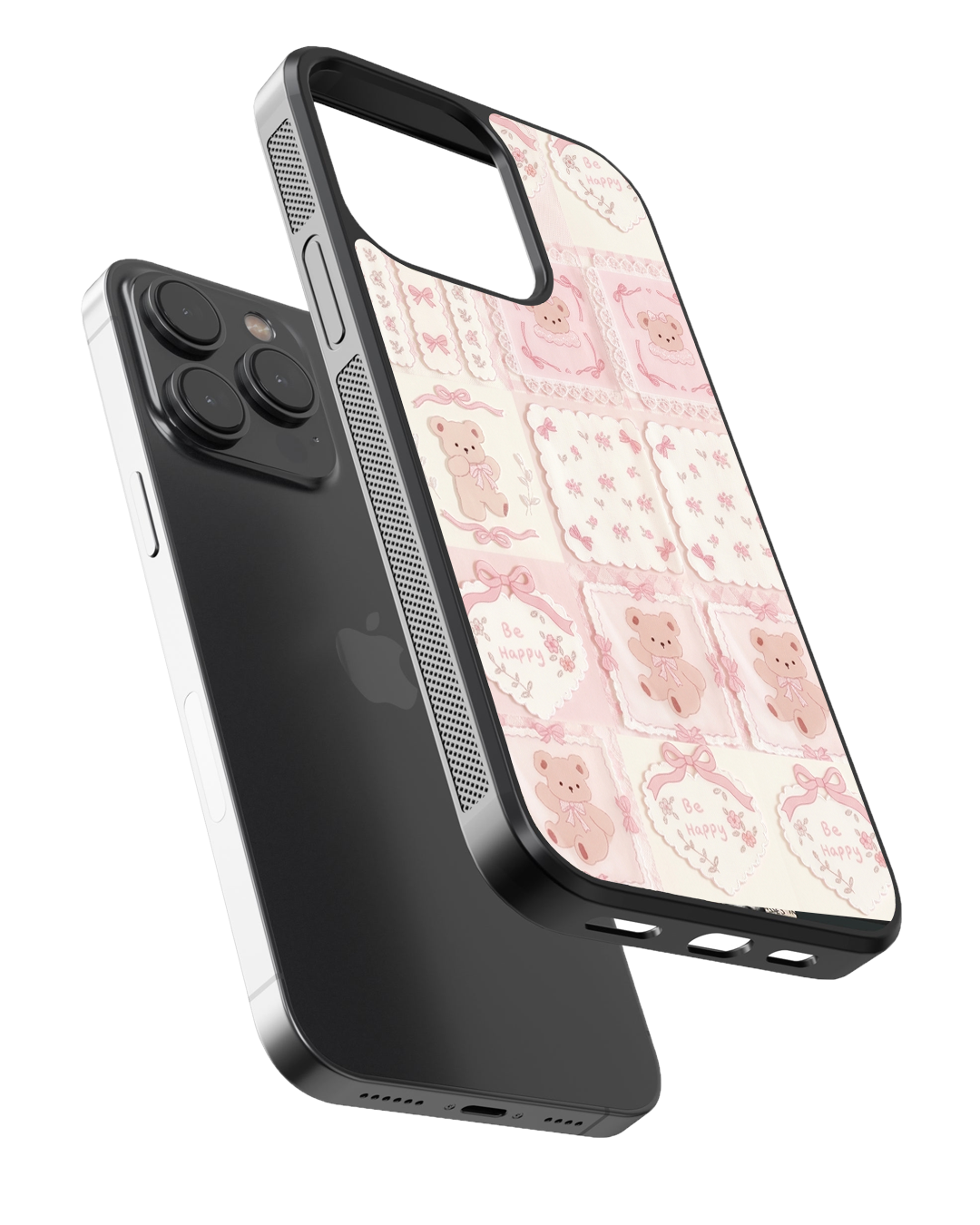 Cute Teddy Aesthetic Glass Case