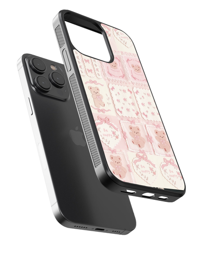 Cute Teddy Aesthetic Glass Case