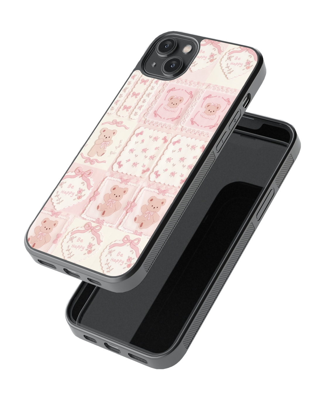 Cute Teddy Aesthetic Glass Case