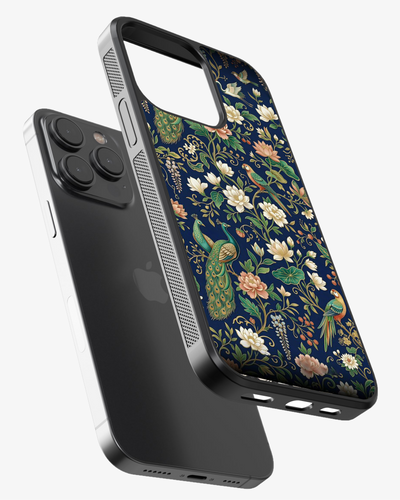 Royal Peacock Floral Premium Cover Glass Case