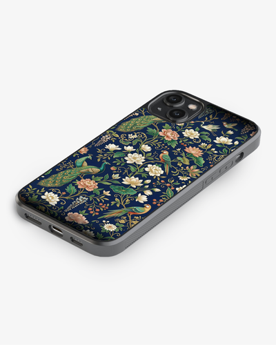 Royal Peacock Floral Premium Cover Glass Case