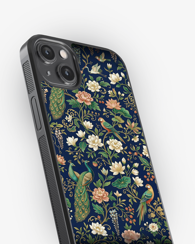 Royal Peacock Floral Premium Cover Glass Case