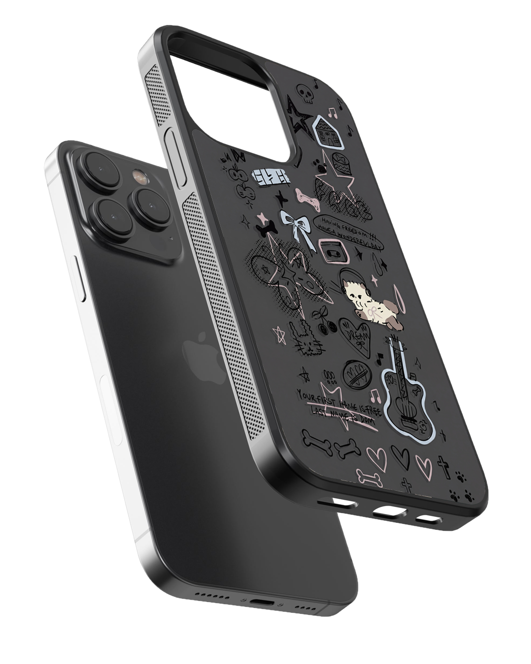 Dark Doodle Vibes – Style That Speaks You Glass Case