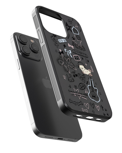 Dark Doodle Vibes – Style That Speaks You Glass Case