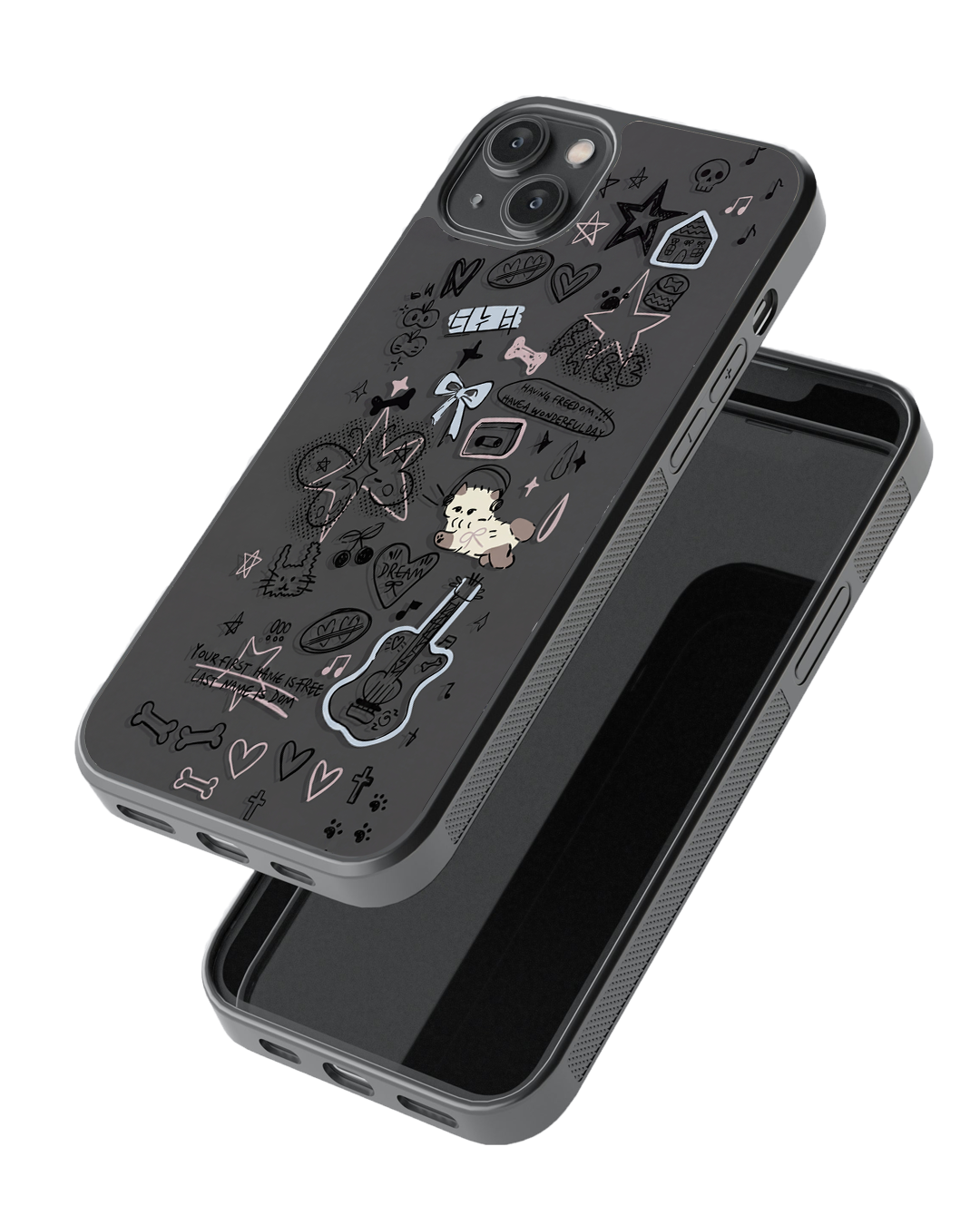 Dark Doodle Vibes – Style That Speaks You Glass Case