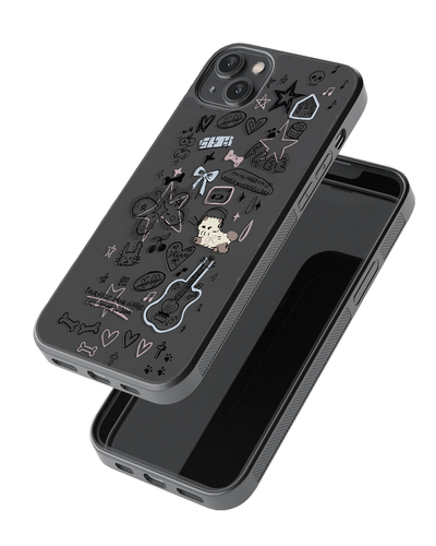 Dark Doodle Vibes – Style That Speaks You Glass Case
