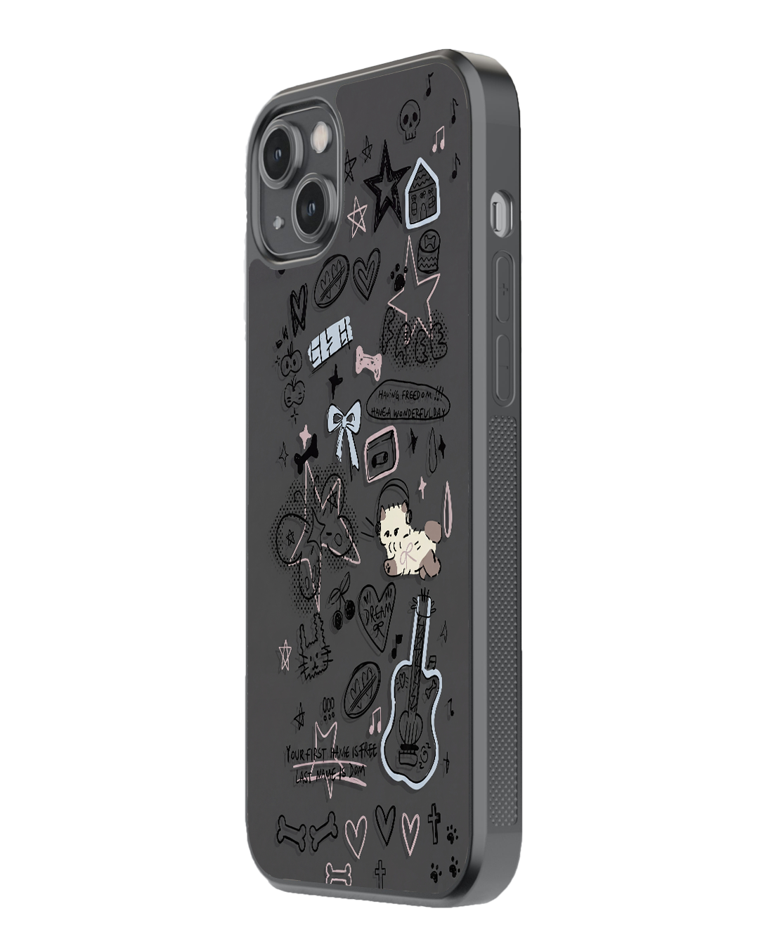 Dark Doodle Vibes – Style That Speaks You Glass Case