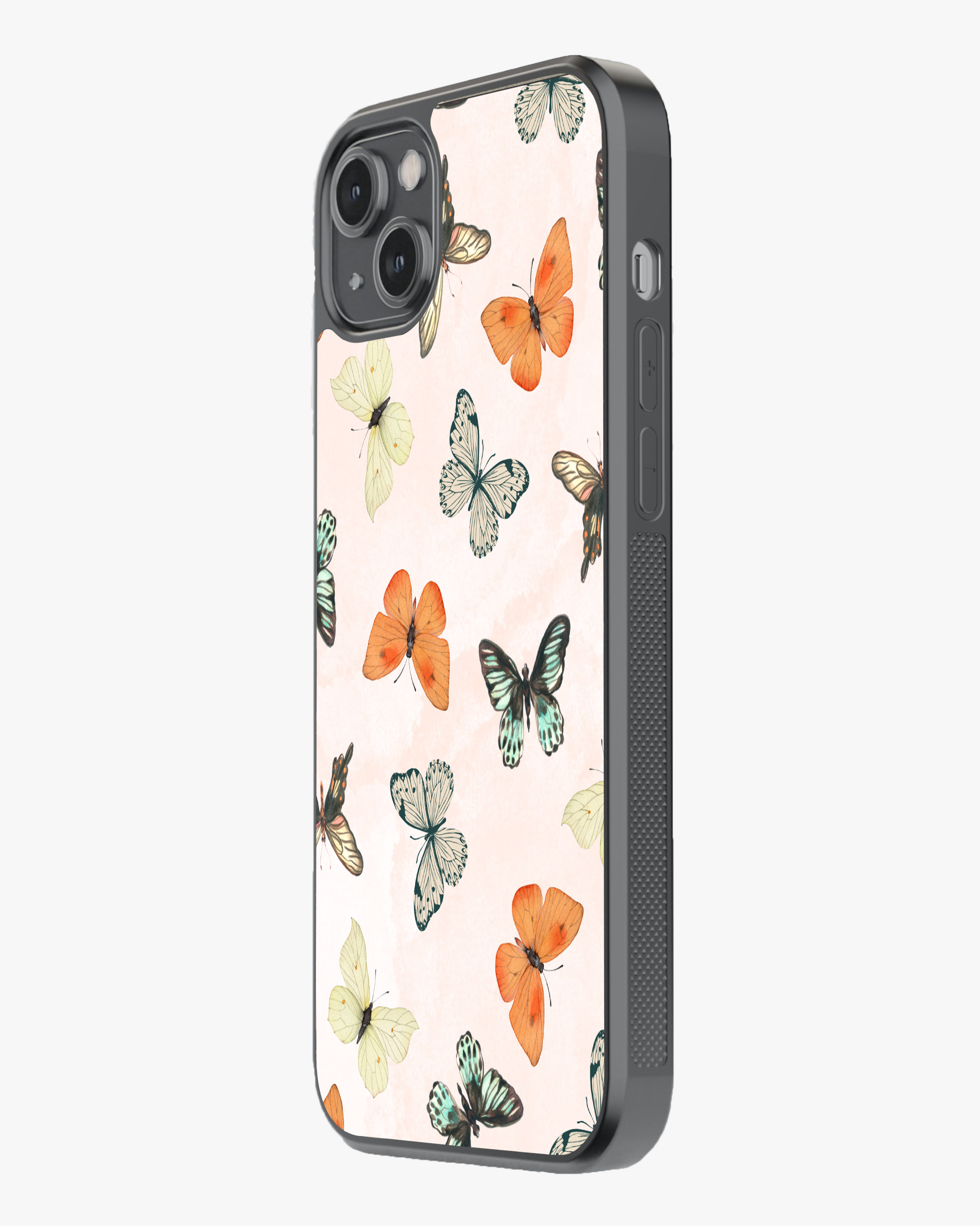 Colorful Butterfly Aesthetic Glass Case