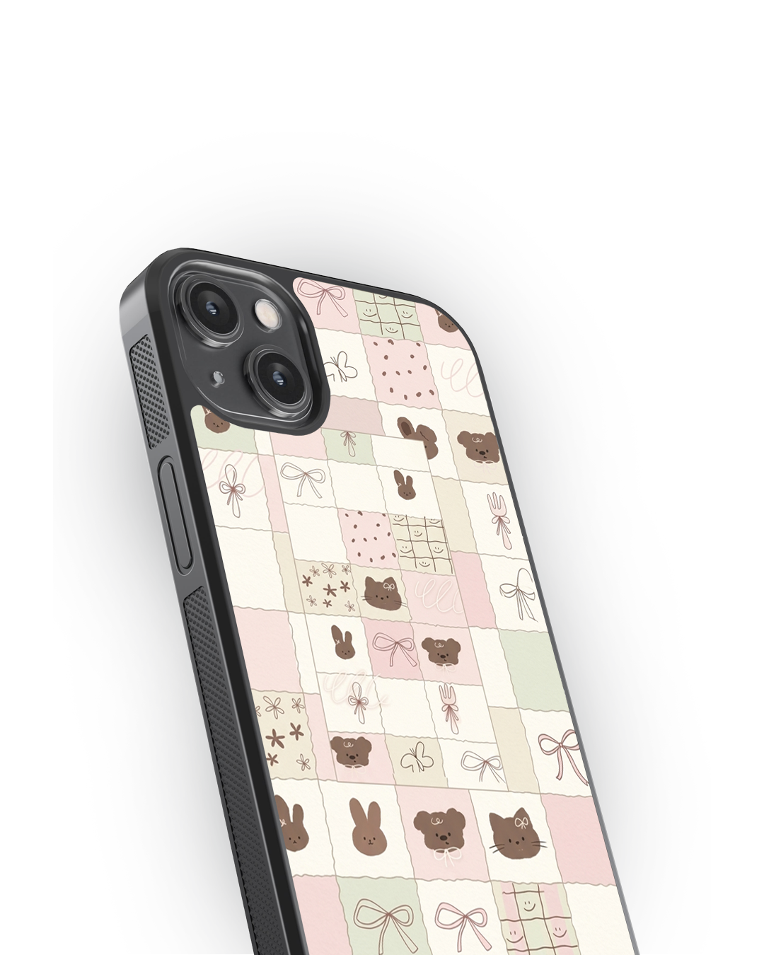 Pastel Patchwork Cute Glass Case