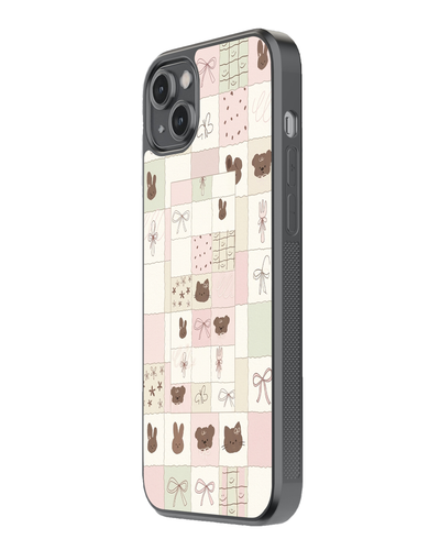 Pastel Patchwork Cute Glass Case