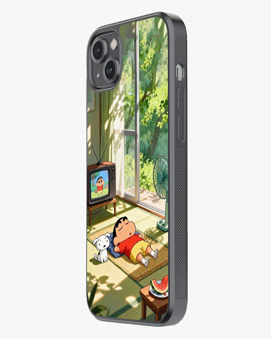 Shinchan Summer Chill Aesthetic Cover Glass Case