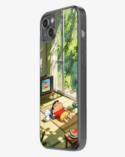 Shinchan Summer Chill Aesthetic Cover Glass Case