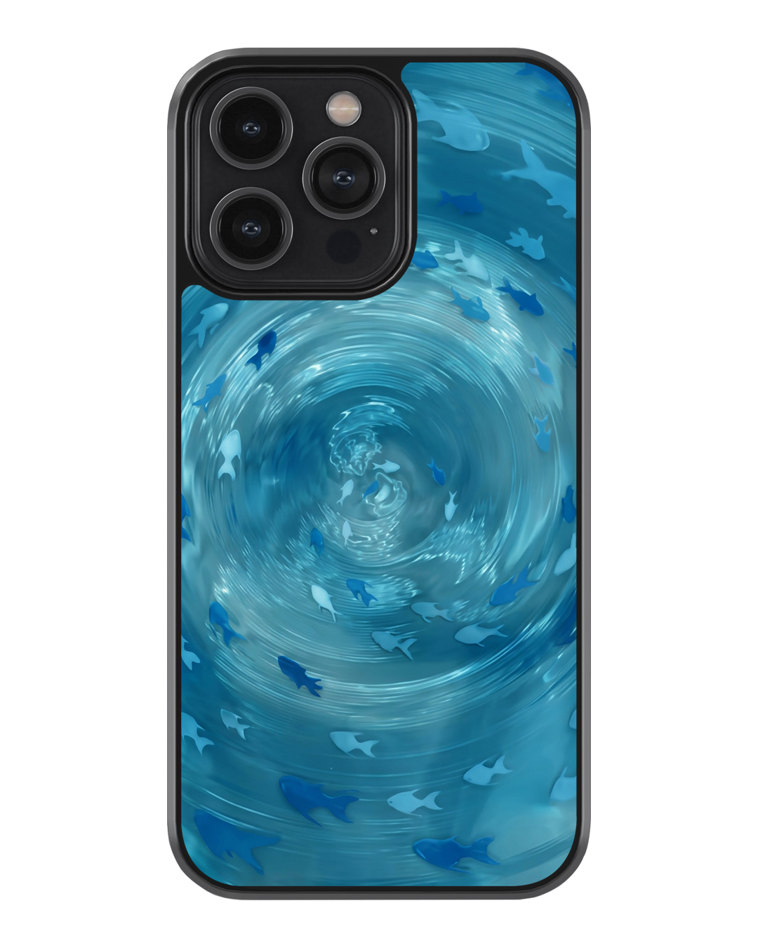 Ocean Swirl Aesthetic Glass Case
