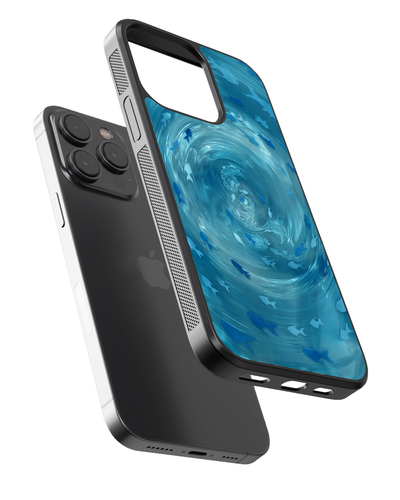 Ocean Swirl Aesthetic Glass Case