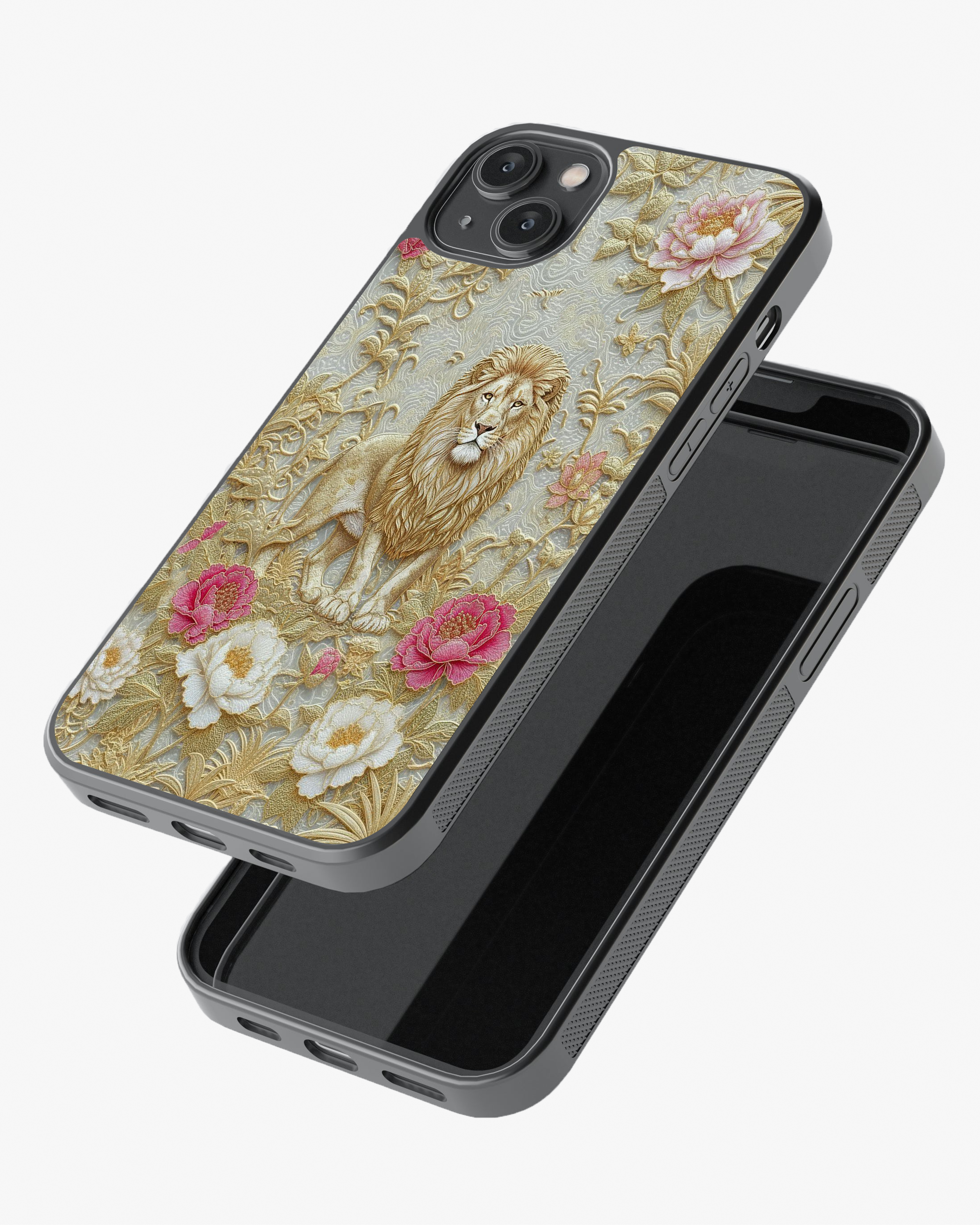 Royal Golden Lion Luxury Case Cover Glass Case