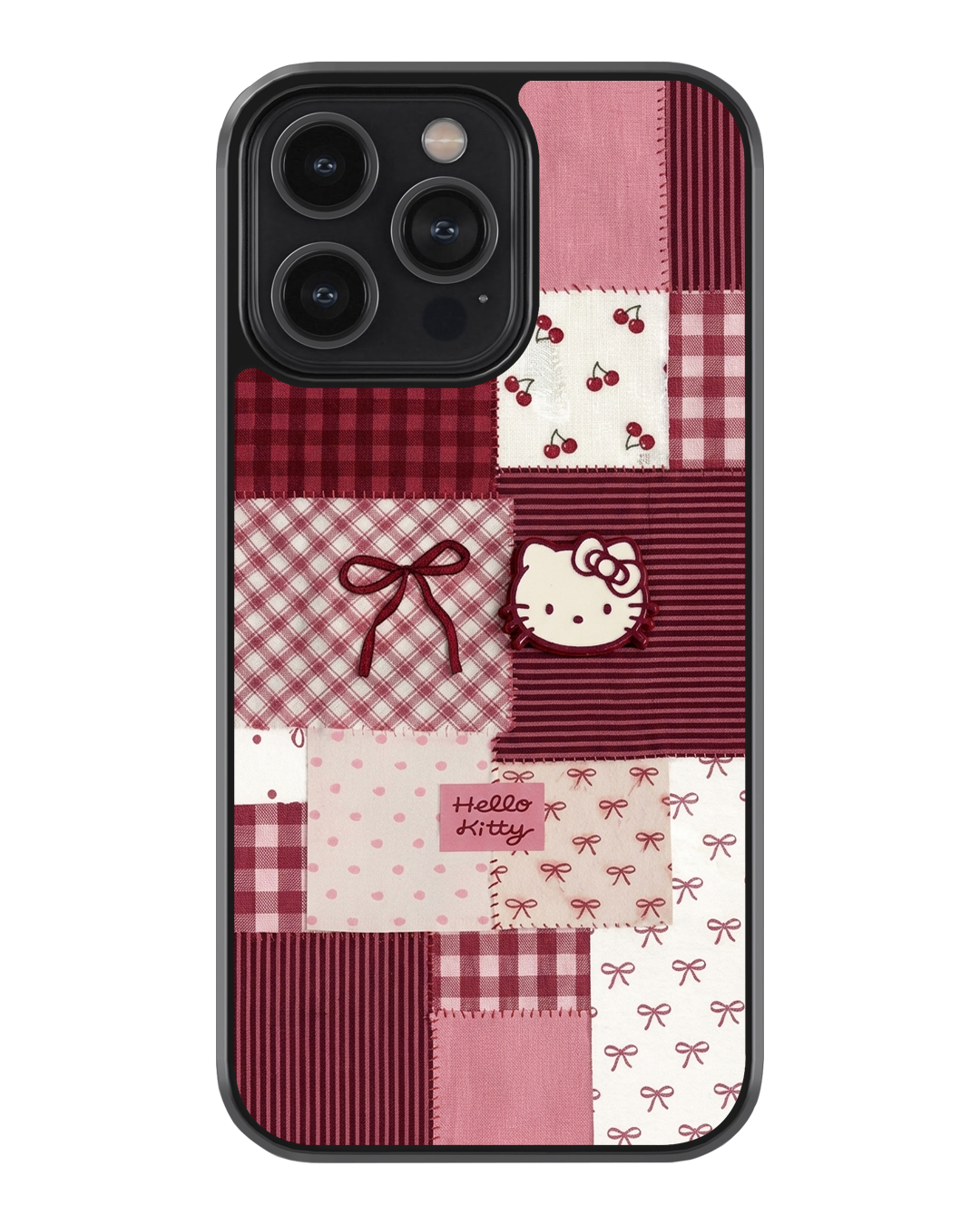 Hello Kitty Patchwork Glass Case