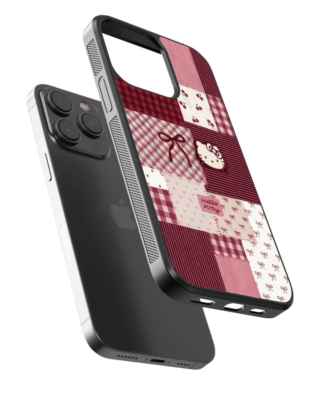 Hello Kitty Patchwork Glass Case