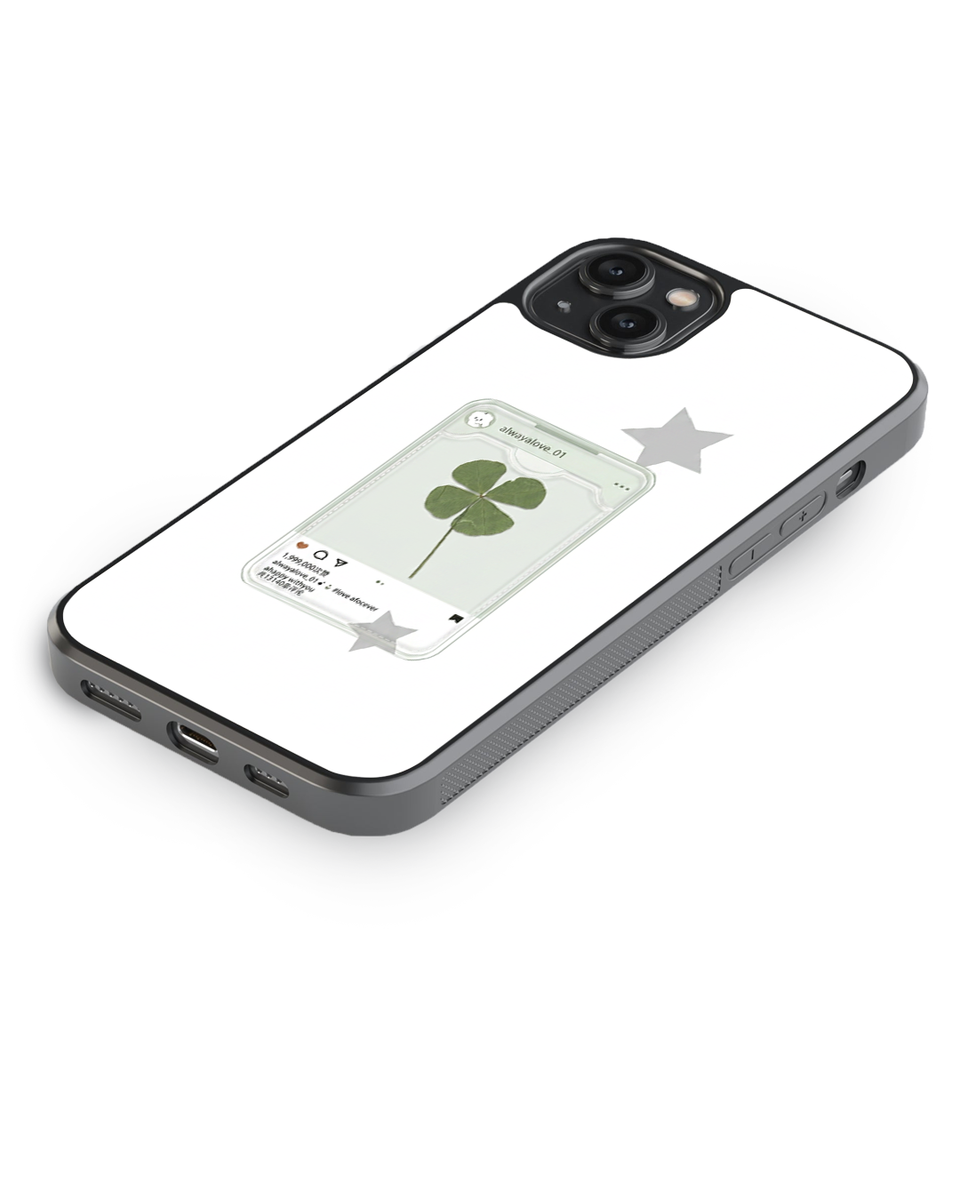 Lucky Clover Aesthetic Glass Case