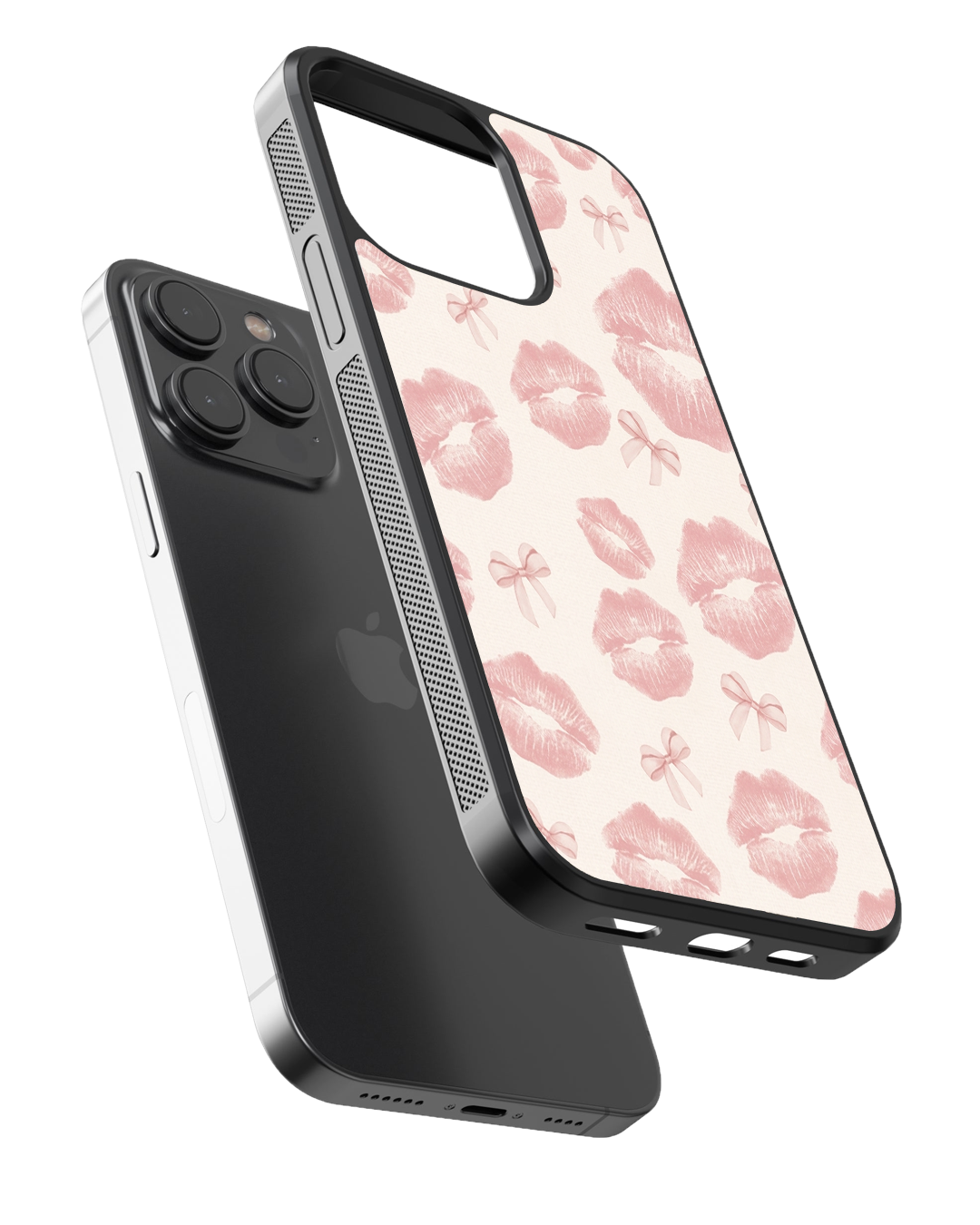 Pink Lips Aesthetic Glass Case
