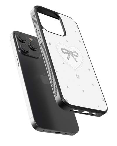 Elegant Heart Bow Glass Case