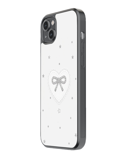 Elegant Heart Bow Glass Case