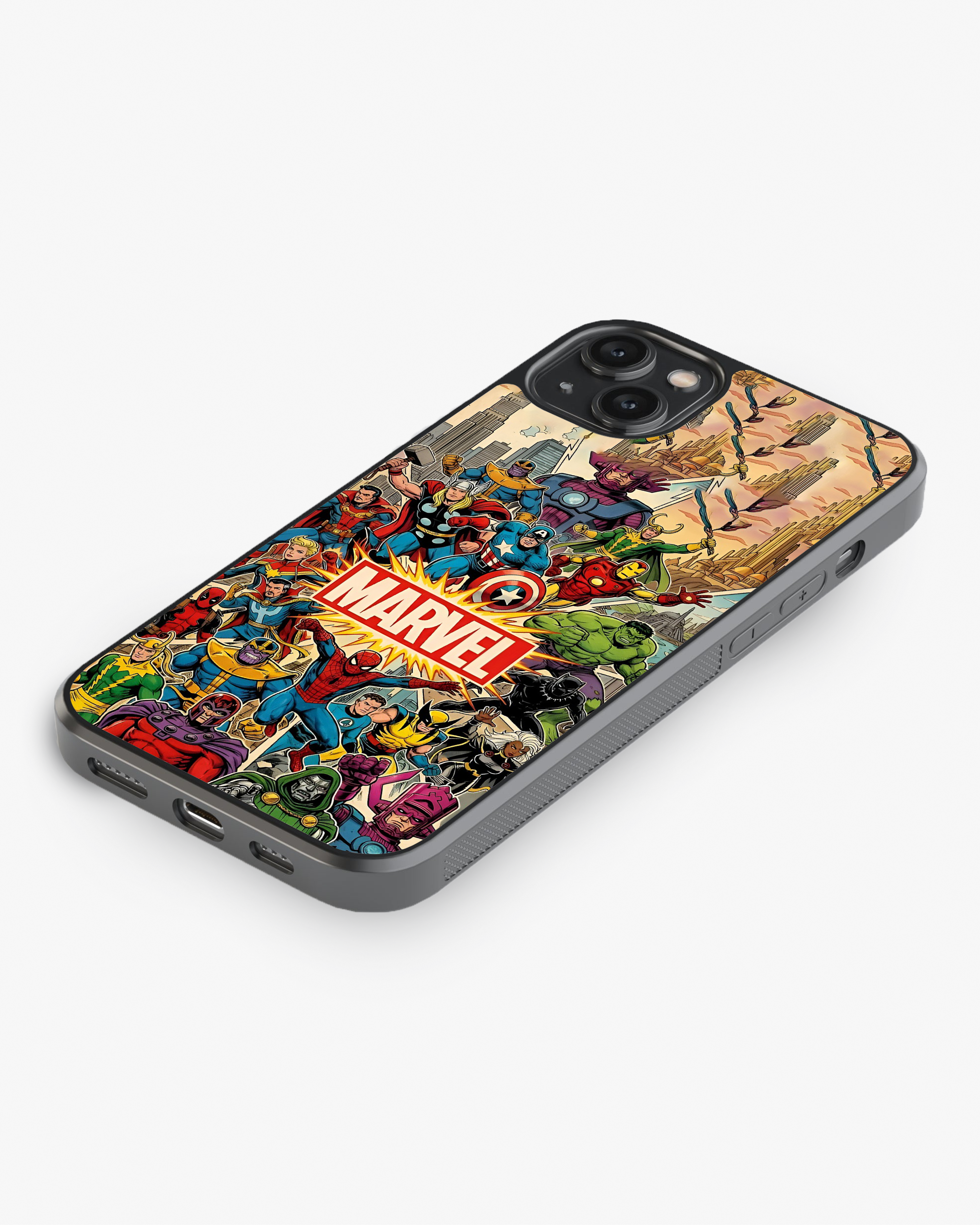 Marvel Heroes Collage Designer Premium Cover Glass Case