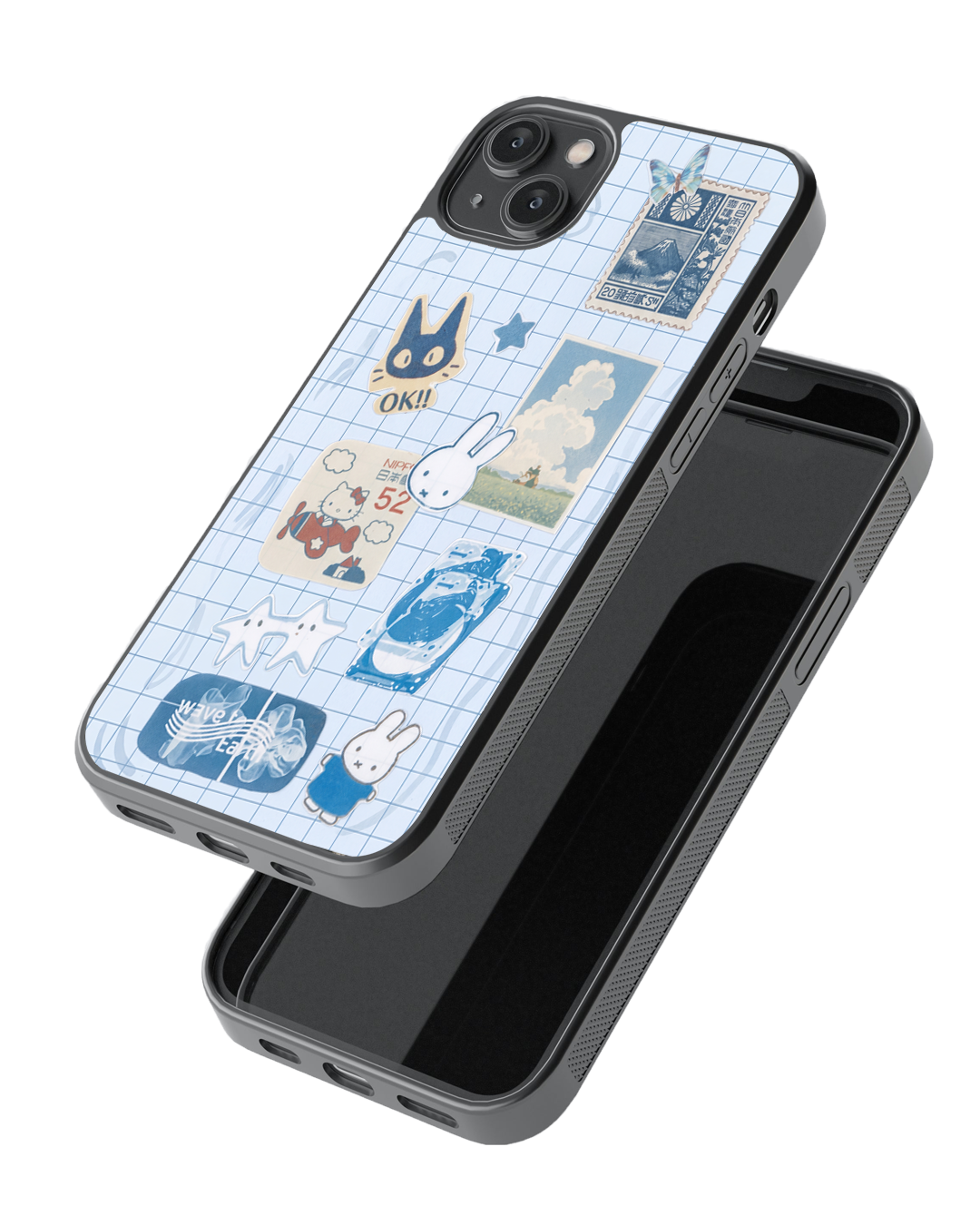 Cute Aesthetic Stickers Glass Case