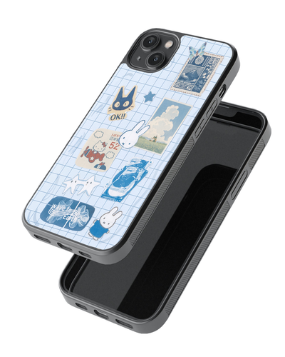 Cute Aesthetic Stickers Glass Case